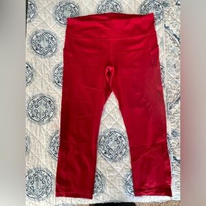 Lululemon Run Inspire Crop Red Leggings Size 10